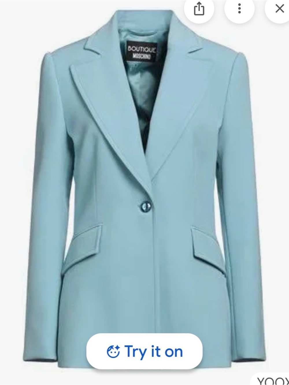 Boutique Moschino Light Blue Single-Button Tailored Blazer